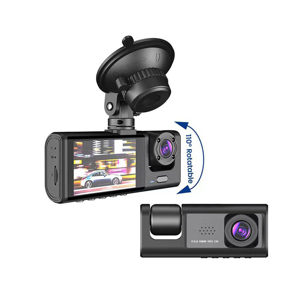 New Cross-Border Wireless Three-Recording Night Vision Car Surveillance Video Tape Wifi Connected to Mobile Phone Three-Lens Driving Recorder