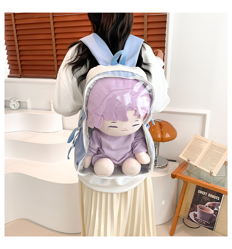 New Front Pieces Detachable Double Backache Bag Girl's Backpack Large Capacity Transparent Baby Bag Multifunctional Student Schoolbag