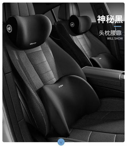 Car Headrest Neck Pillow Lumbar Pillow Car Pillow Car Neck Pillow Memory Seat Backrest Waist suit Cushion