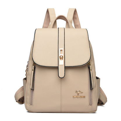 Factory wholesale kangaroo backpack women's 2026 new fashion fashion soft leather mommy casual large capacity bag generation hair