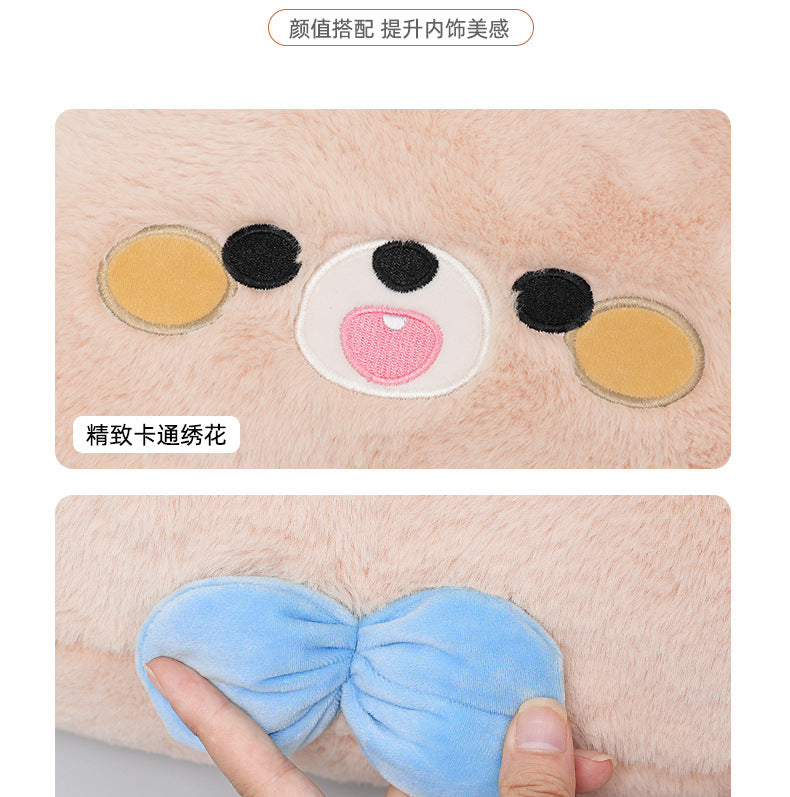 Cartoon car headrest neck pillow bear car sedentary not tired waist pillow four seasons universal car pillow