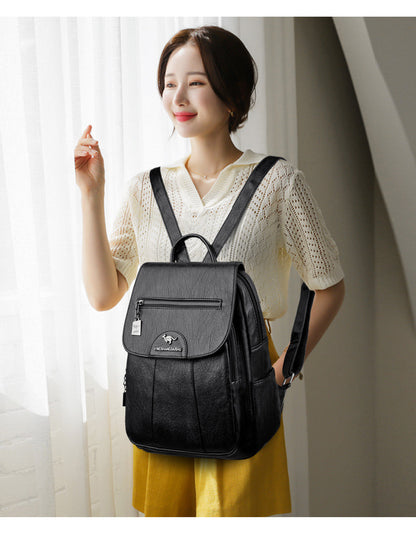 Women's Backpack 2026 Autumn and Winter New Large Capacity Casual Shoulder Bag Fashion College Student Travel Bag One-Piece Generation