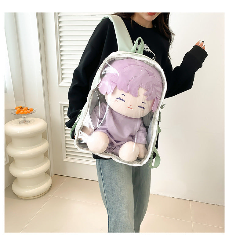 New Front Pieces Detachable Double Backache Bag Girl's Backpack Large Capacity Transparent Baby Bag Multifunctional Student Schoolbag