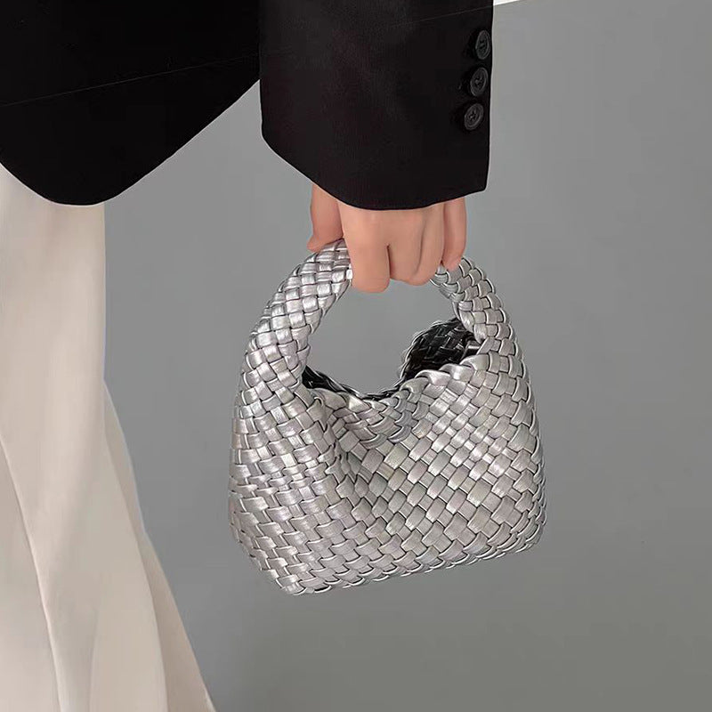 handmade woven bag summer high-end niche design women's bag handbag shoulder bag vegetable basket Ins bag