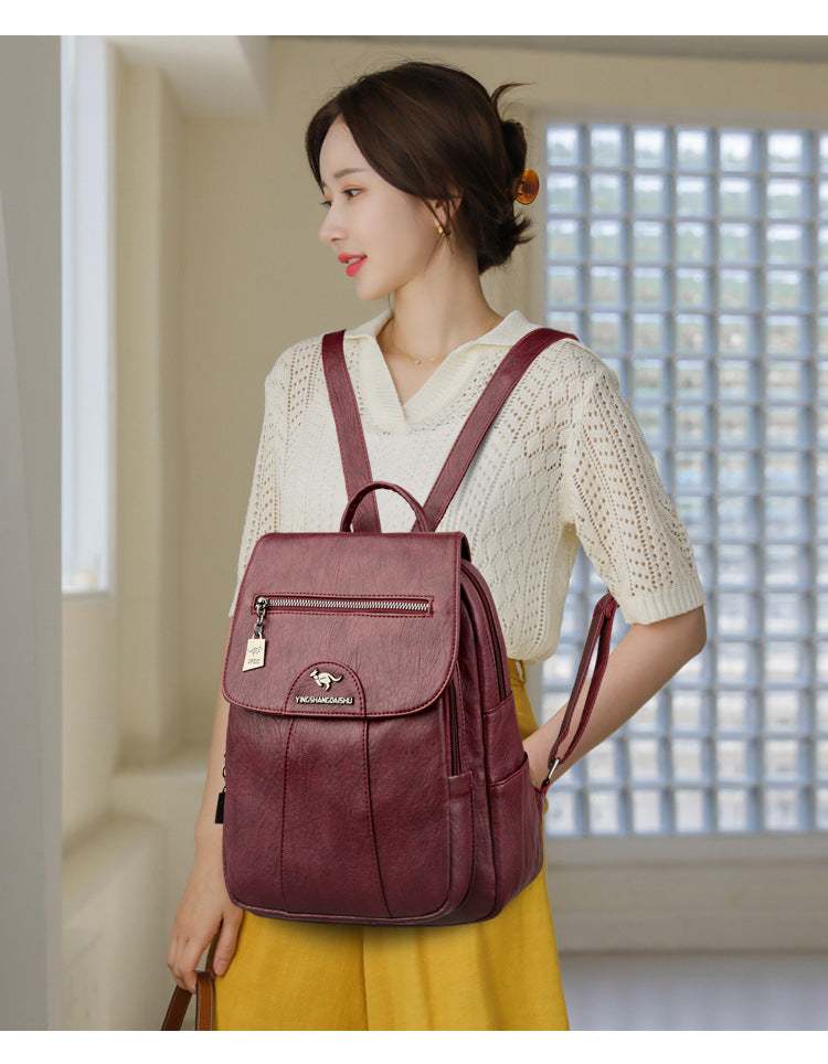 Women's Backpack 2026 Autumn and Winter New Large Capacity Casual Shoulder Bag Fashion College Student Travel Bag One-Piece Generation