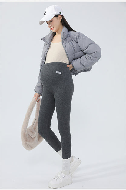 Maternity Leggings Autumn and Winter 2024 New Maternity Pants Winter Outer Wear Plus Cashmere Warm Cotton Pants
