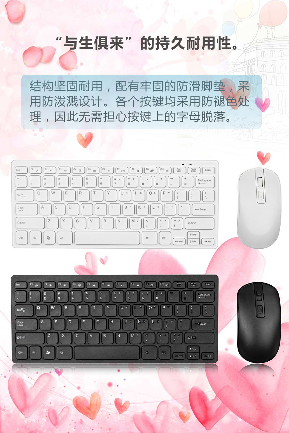 2.4G Mini Wireless Keyboard Mouse suit 78 Key Portable Laptop Desktop Computer Wireless Keyboard Home Keyboard