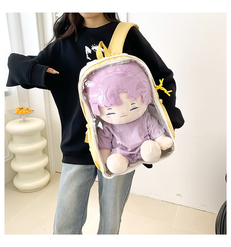New Front Pieces Detachable Double Backache Bag Girl's Backpack Large Capacity Transparent Baby Bag Multifunctional Student Schoolbag