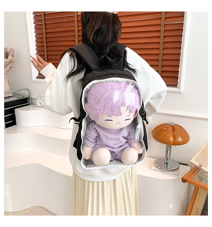 New Front Pieces Detachable Double Backache Bag Girl's Backpack Large Capacity Transparent Baby Bag Multifunctional Student Schoolbag