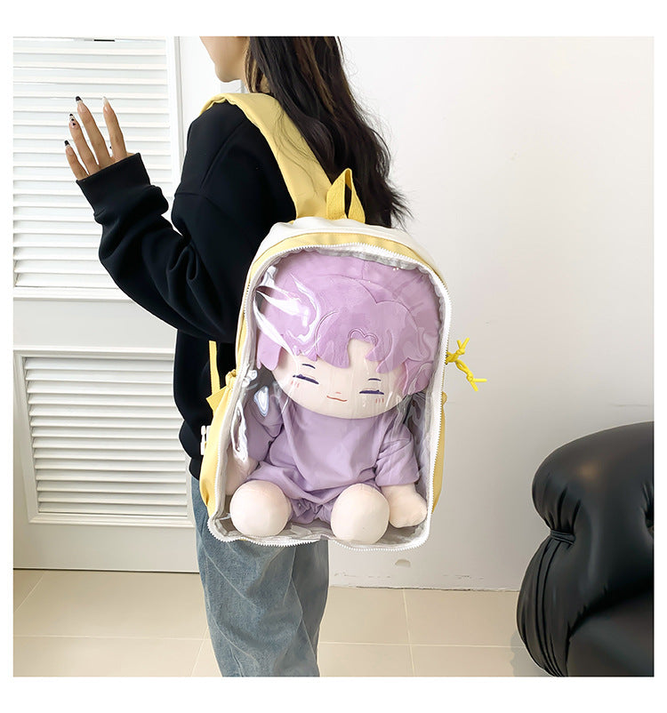 New Front Pieces Detachable Double Backache Bag Girl's Backpack Large Capacity Transparent Baby Bag Multifunctional Student Schoolbag