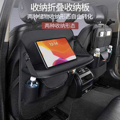 Car Seat Back Storage Bag Leather Tablet Holder Storage Box Dining Table Car Seat Back Hanging Bag
