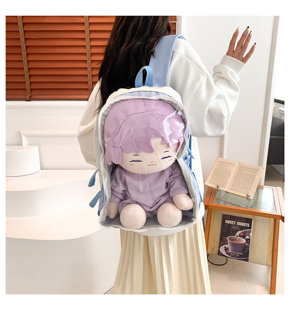 New Front Pieces Detachable Double Backache Bag Girl's Backpack Large Capacity Transparent Baby Bag Multifunctional Student Schoolbag