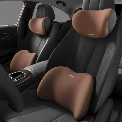 Car Headrest Neck Pillow Lumbar Pillow Car Pillow Car Neck Pillow Memory Seat Backrest Waist suit Cushion