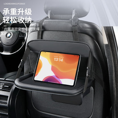 Car Seat Back Storage Bag Leather Tablet Holder Storage Box Dining Table Car Seat Back Hanging Bag