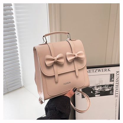 Sweet Style Small Square Handbag for Women, 2026 Summer New Model, Bowknot Shoulder Bag, Stylish Multifunctional Backpack