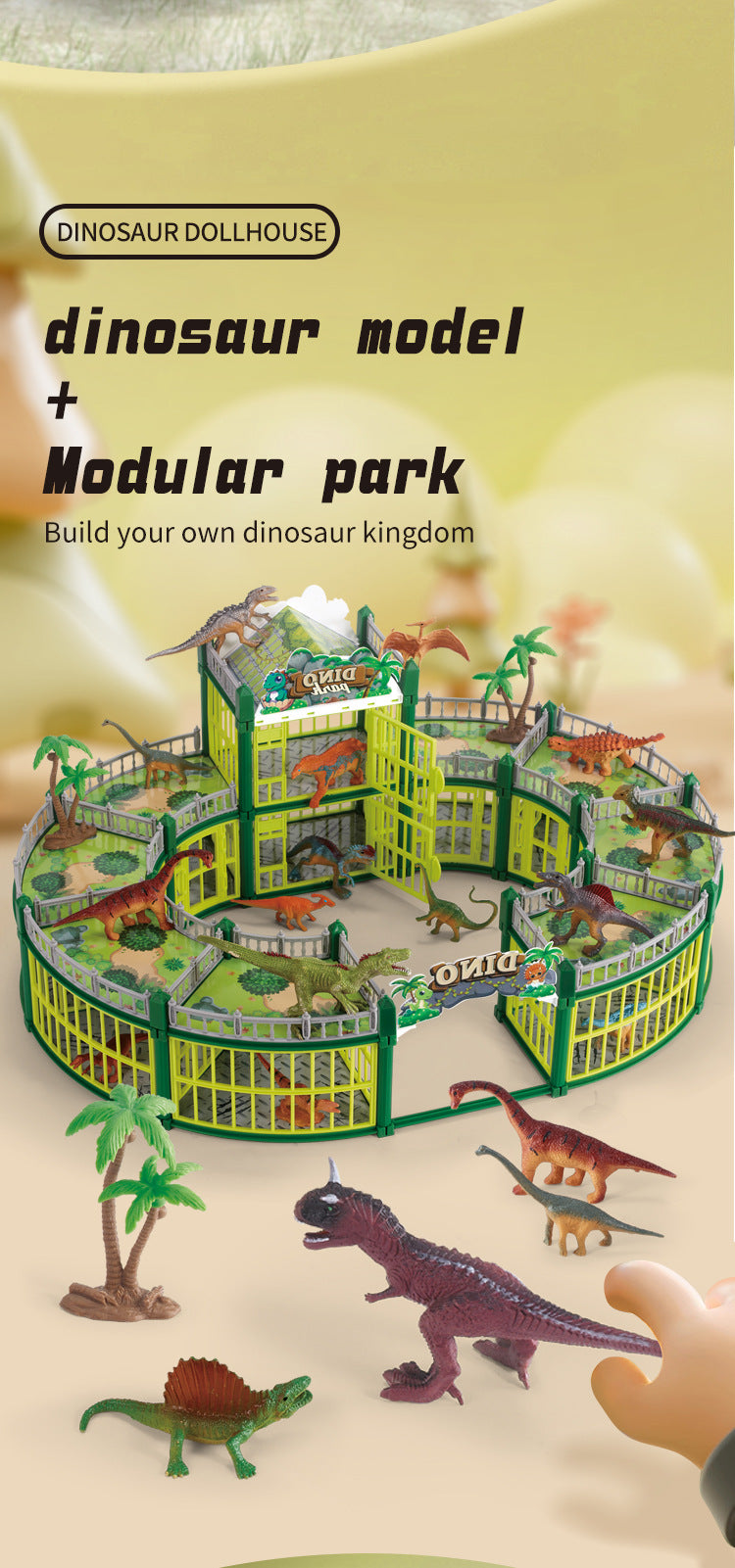 New DIY Dinosaur Park Model Children's Simulated Animal Toys Boys Educational Assembly Model Toys Birthday Gifts
