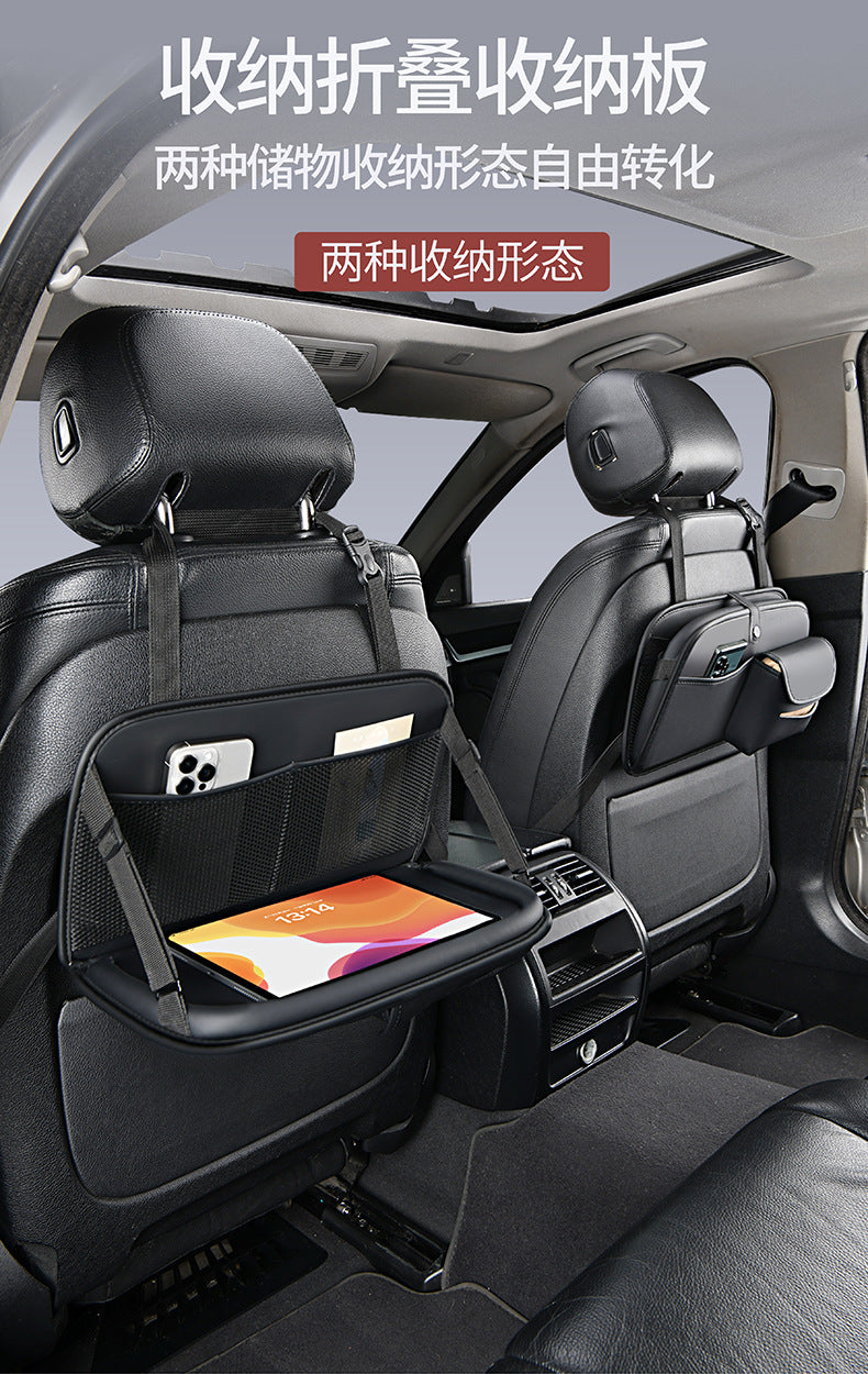 Car Seat Back Storage Bag Leather Tablet Holder Storage Box Dining Table Car Seat Back Hanging Bag