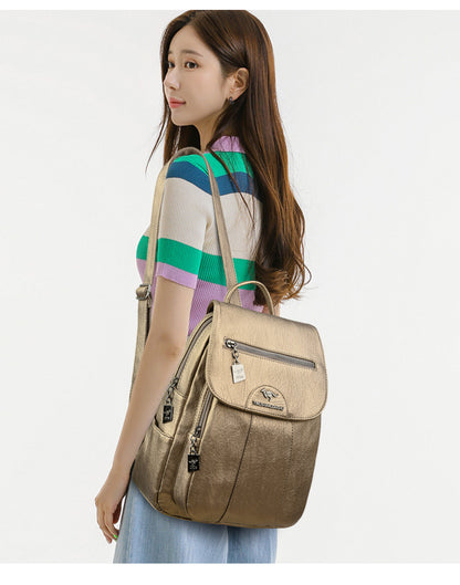 Women's Backpack 2026 Autumn and Winter New Large Capacity Casual Shoulder Bag Fashion College Student Travel Bag One-Piece Generation