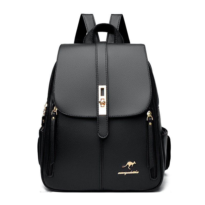 Foreign Trade Hot 2026 New Anti-theft Lock Backpack Trend Good Kangaroo Women's Schoolbag Fashion Travel Backpack
