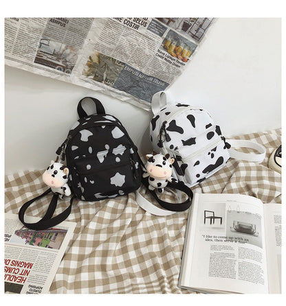 Bag Women's Bag 2026 new Backpack Dairy Cow Pattern Backpack Outdoor Travel Small Backpack Casual Backpack