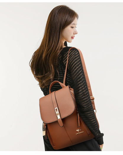 Factory wholesale kangaroo backpack women's 2026 new fashion fashion soft leather mommy casual large capacity bag generation hair