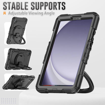 Applicable to Samsung Tab A9 silicone + PC protective case 8.7-inch rotating bracelet X115 multi-functional drop-resistant tablet case