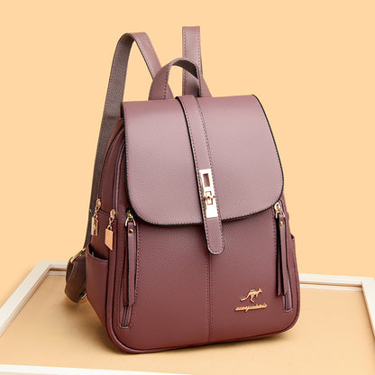 Foreign Trade Hot 2026 New Anti-theft Lock Backpack Trend Good Kangaroo Women's Schoolbag Fashion Travel Backpack