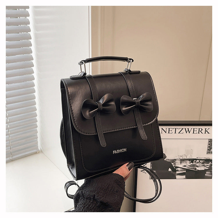 Sweet Style Small Square Handbag for Women, 2026 Summer New Model, Bowknot Shoulder Bag, Stylish Multifunctional Backpack
