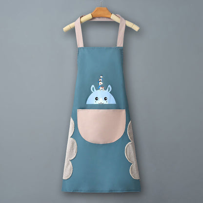 Logo advertising custom apron waterproof and oil-proof pvc kitchen cooking custom waist household a wholesale