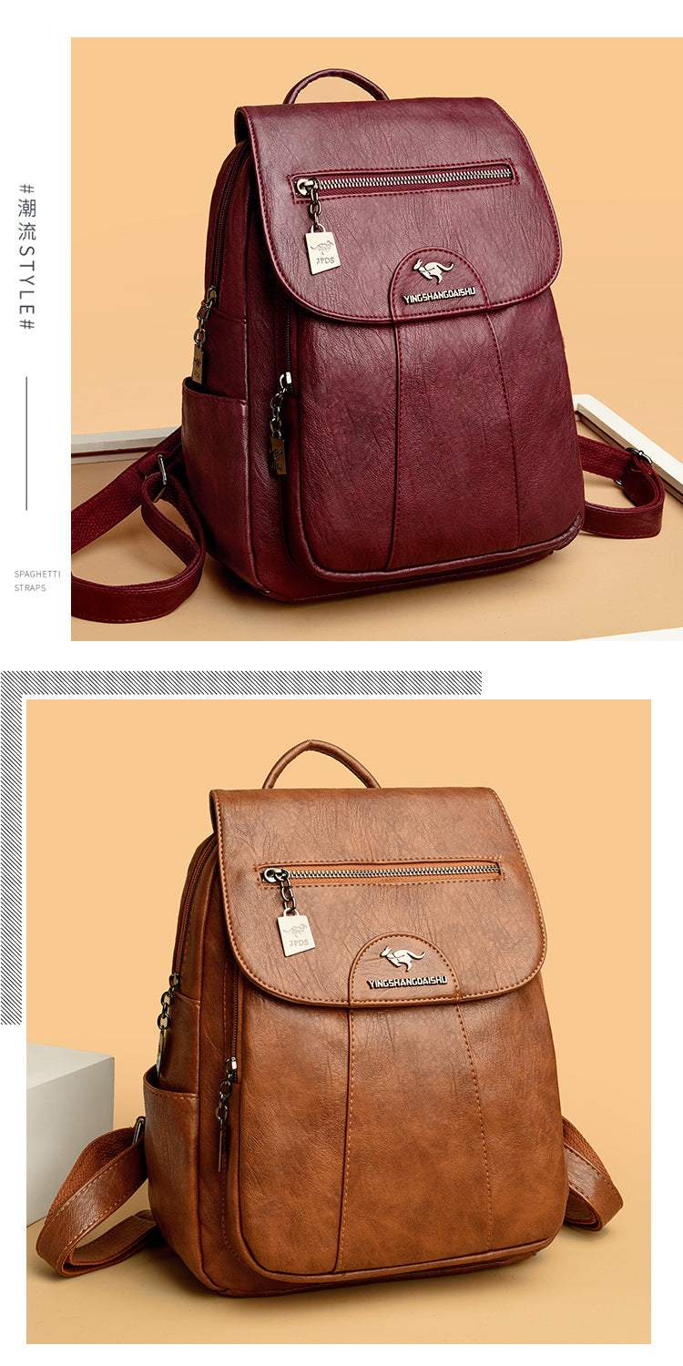 Women's Backpack 2026 Autumn and Winter New Large Capacity Casual Shoulder Bag Fashion College Student Travel Bag One-Piece Generation