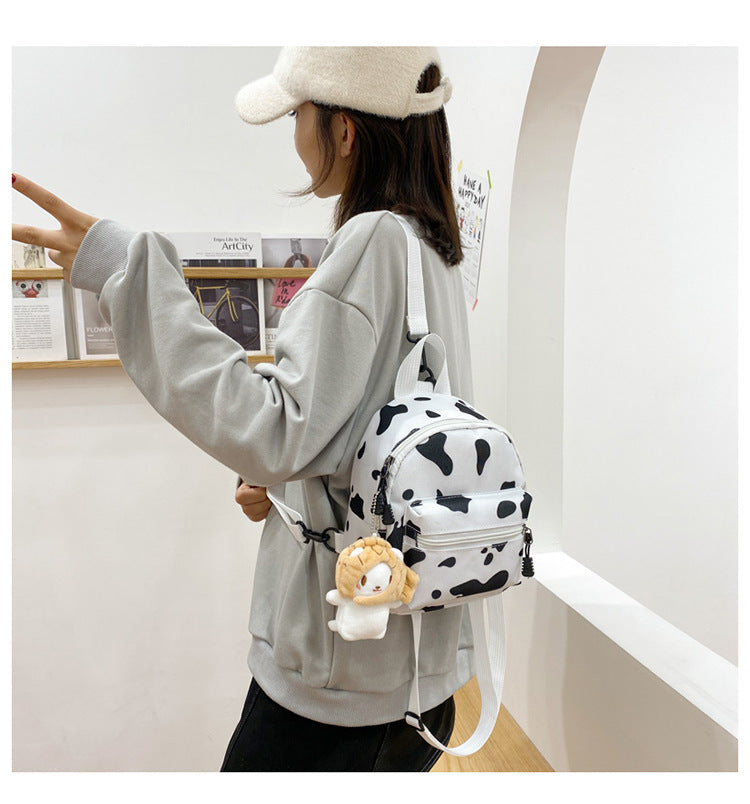 Bag Women's Bag 2026 new Backpack Dairy Cow Pattern Backpack Outdoor Travel Small Backpack Casual Backpack