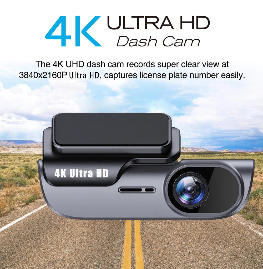 Cross-border 4K CarLog Mobile Phone Interconnection WIFI HD Night Vision Installation-free Car Recorder Shrunk Time Recording