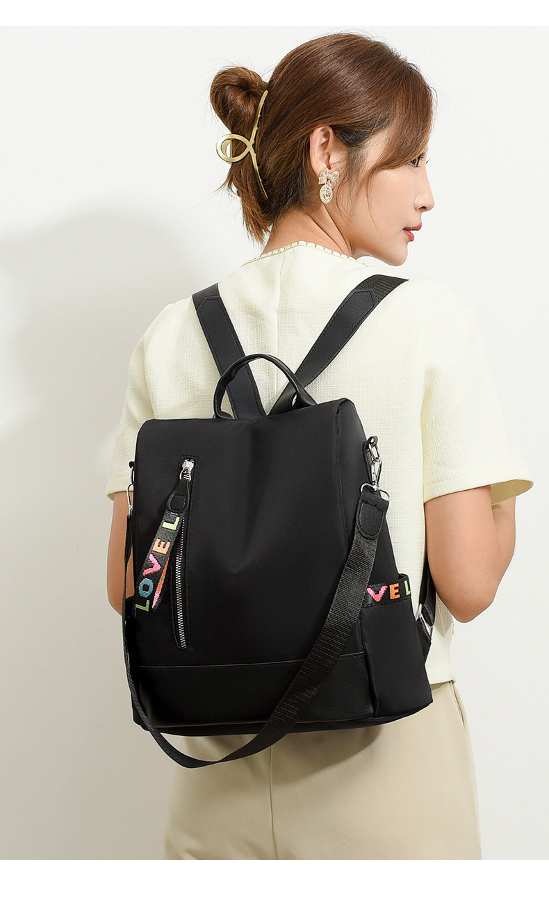 Korean style new fashion Oxford cloth casual women's backpack lightweight waterproof shopping storage anti-theft travel bag