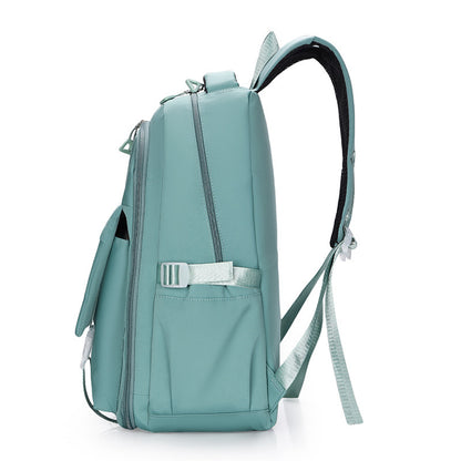 Bear Printed Backpack Senior high school College Student Schoolbag Korean Casual Campus Backpack Refrigerator Open Door Computer Bag