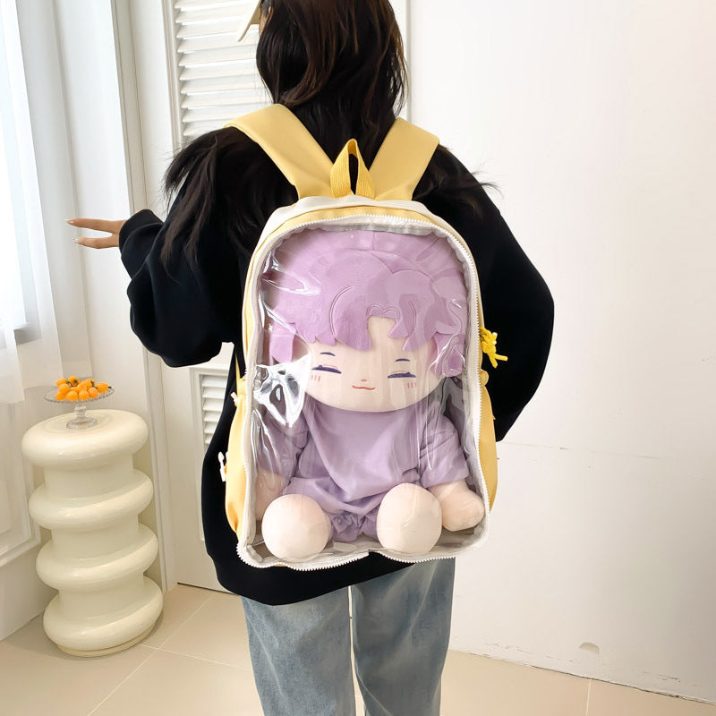 New Front Pieces Detachable Double Backache Bag Girl's Backpack Large Capacity Transparent Baby Bag Multifunctional Student Schoolbag
