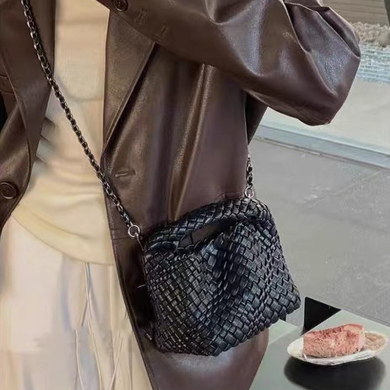handmade woven bag summer high-end niche design women's bag handbag shoulder bag vegetable basket Ins bag
