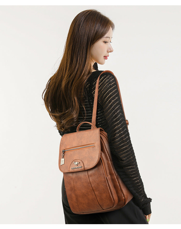 Women's Backpack 2026 Autumn and Winter New Large Capacity Casual Shoulder Bag Fashion College Student Travel Bag One-Piece Generation