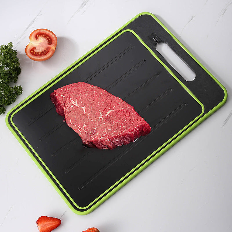 Stainless Steel Multifunctional Cutting Board with Knife Sharpener, Garlic Grinder, Meat Cutting Board, Aluminum Alloy Double-Sided Thawing Cutting Board