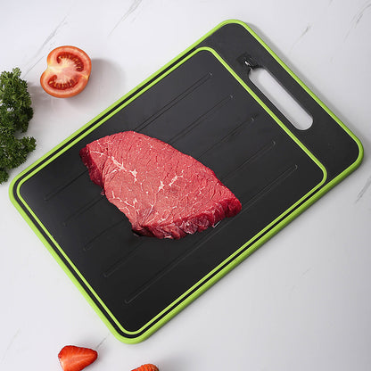 Stainless Steel Multifunctional Cutting Board with Knife Sharpener, Garlic Grinder, Meat Cutting Board, Aluminum Alloy Double-Sided Thawing Cutting Board