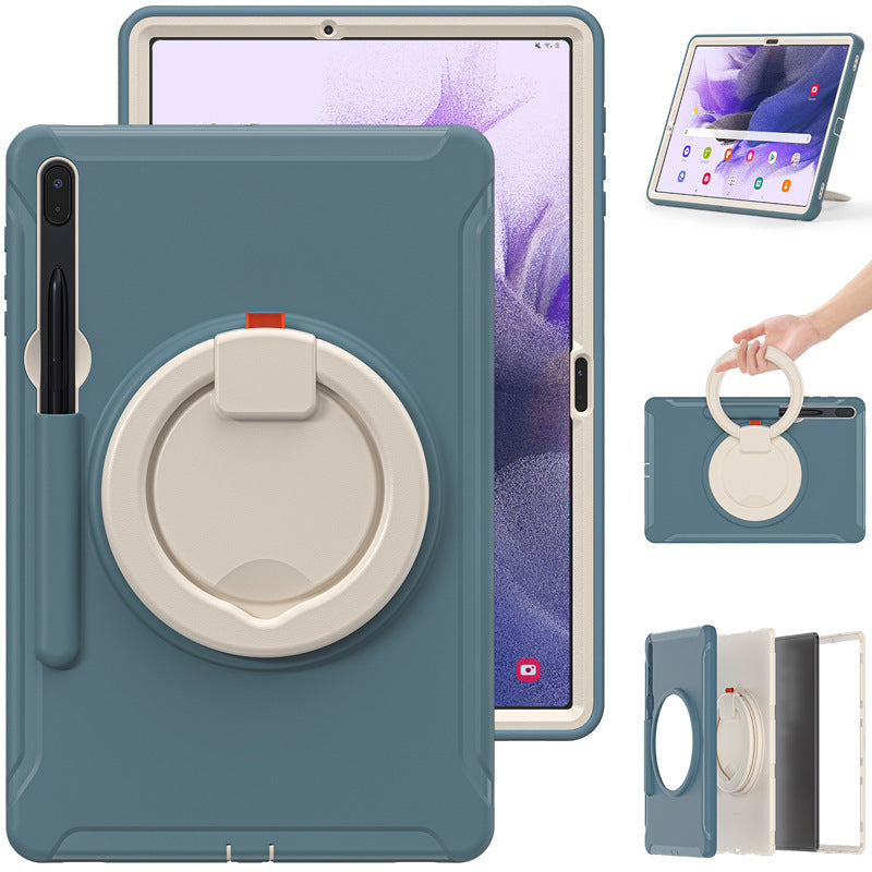 Suitable for Samsung Tab S7 S8 silicone drop-resistant tablet case PC bracelet rotating bracket S7Plus protective case