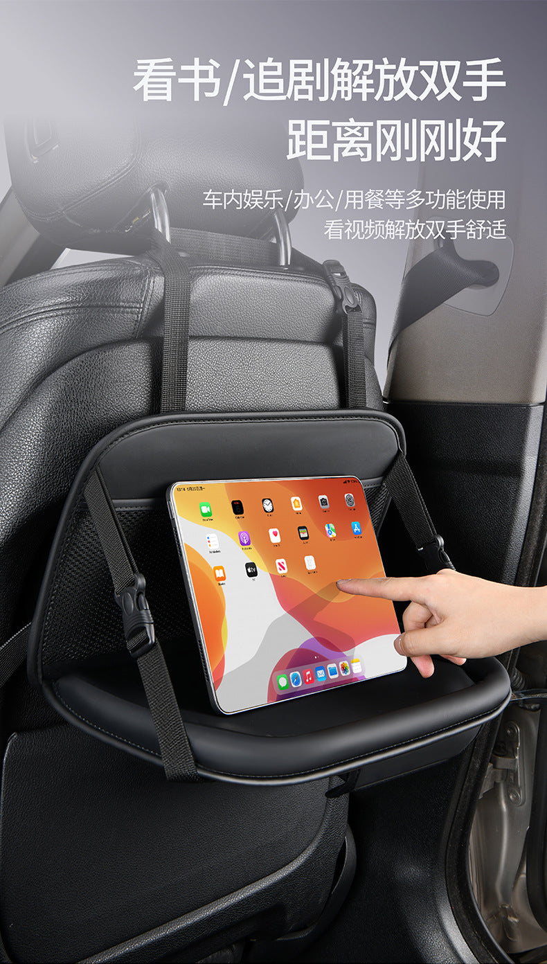Car Seat Back Storage Bag Leather Tablet Holder Storage Box Dining Table Car Seat Back Hanging Bag
