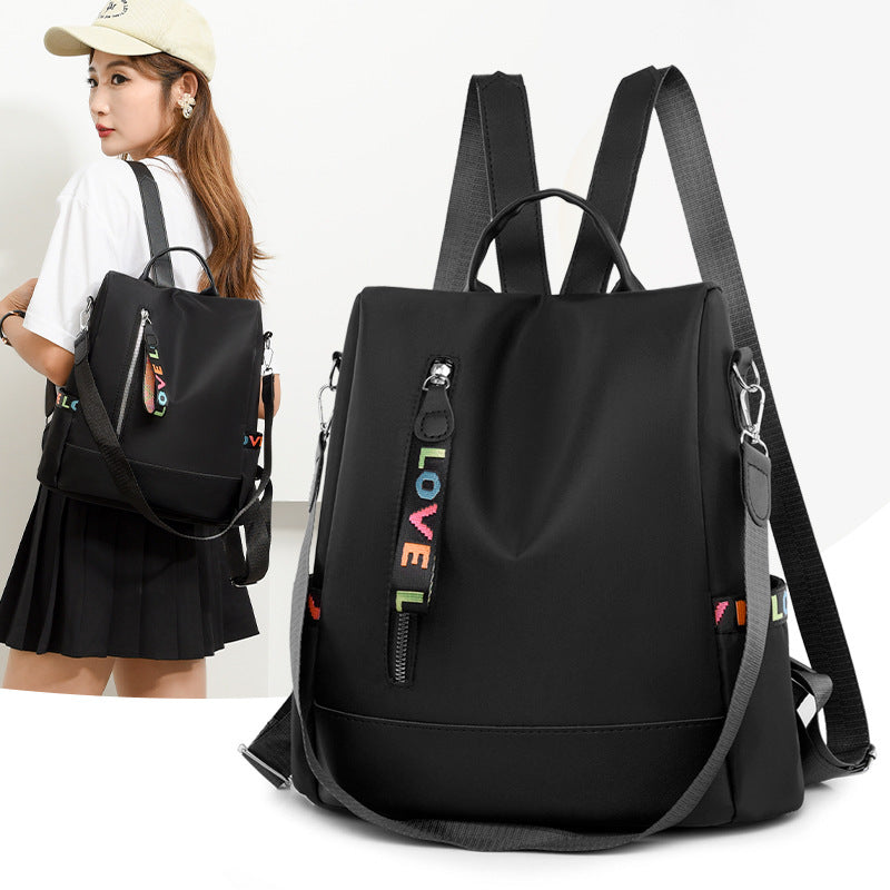 Korean style new fashion Oxford cloth casual women's backpack lightweight waterproof shopping storage anti-theft travel bag