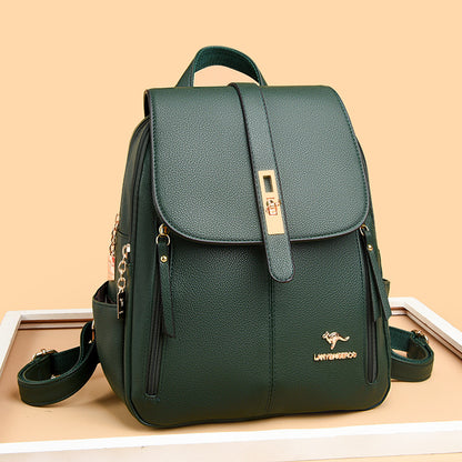 Factory wholesale kangaroo backpack women's 2026 new fashion fashion soft leather mommy casual large capacity bag generation hair