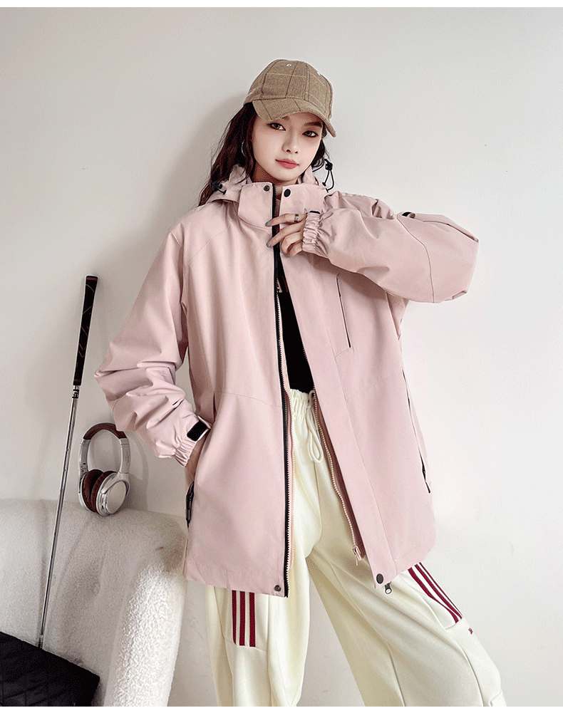Three-In-One Detachable Autumn and Winter Jacket for Couples, Unisex Windproof and Waterproof Mountaineering Clothing with Fleece Lining