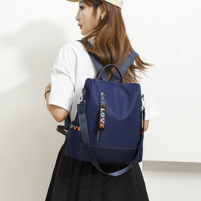 Korean style new fashion Oxford cloth casual women's backpack lightweight waterproof shopping storage anti-theft travel bag