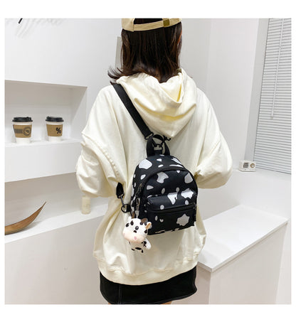 Bag Women's Bag 2026 new Backpack Dairy Cow Pattern Backpack Outdoor Travel Small Backpack Casual Backpack