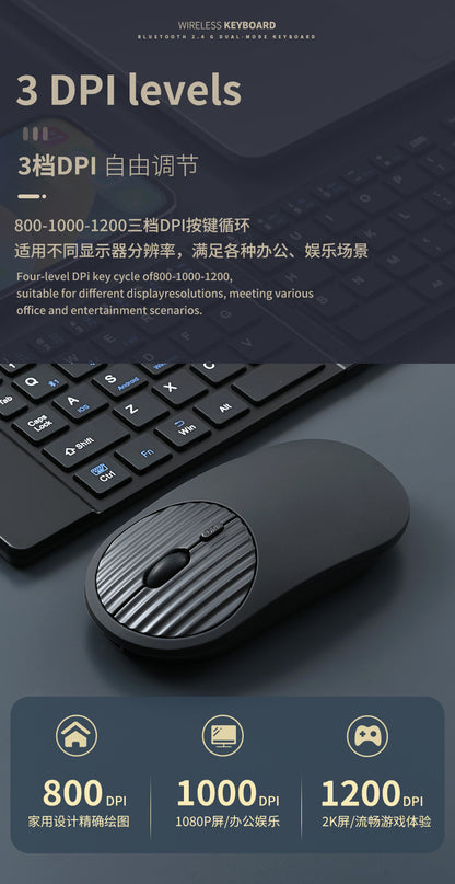 Wireless keyboard and mouse suit Bluetooth folding keyboard for mobile phone tablet laptop desktop computer built-in charging