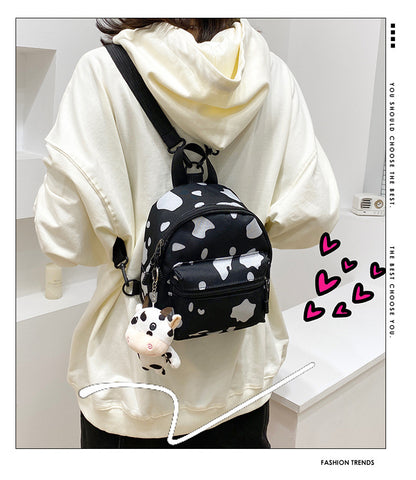 Bag Women's Bag 2026 new Backpack Dairy Cow Pattern Backpack Outdoor Travel Small Backpack Casual Backpack