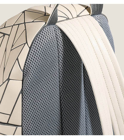 2026 Summer Japanese Geometric Diamond Backpack Women's Rhombus Backpack Fashionable School Bag Casual Travel Japanese Style