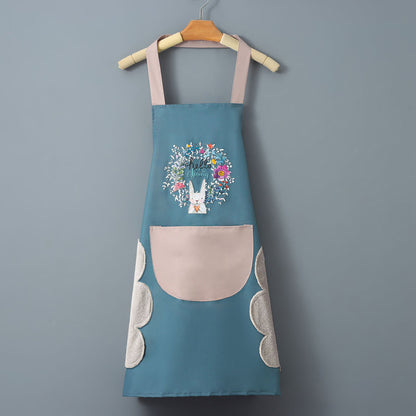 Logo advertising custom apron waterproof and oil-proof pvc kitchen cooking custom waist household a wholesale